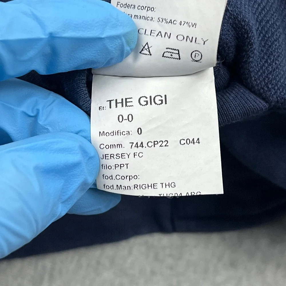 THE GIGI Blazer Mens 48 Navy Blue Jersey Knit Unstructured Made in Italy Pier T1